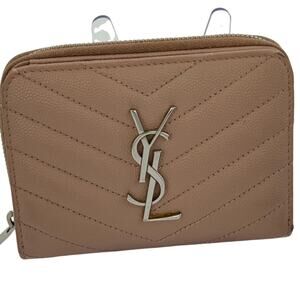 YSL Saint Laurent Monogram Compact Zip-Around Wallet